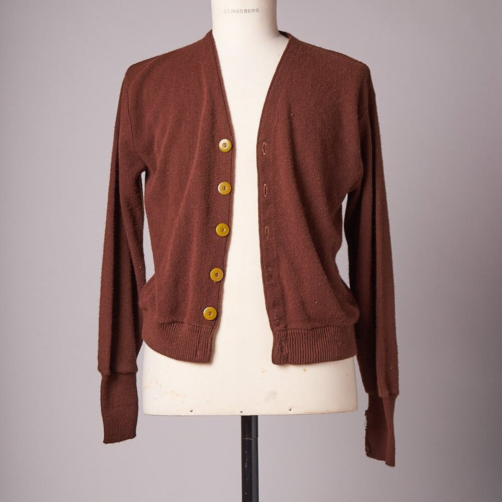 1960s Brown Springfoot Cardigan Sweater